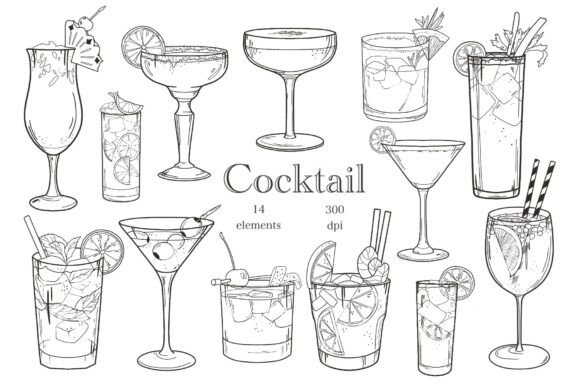 Download Cocktail Clipart, Drinks Illustrations - Illustrations Collection