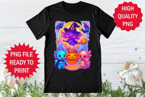 Download Colorful Axolotl Playing Halloween Vibe - Halloween vibe Collection